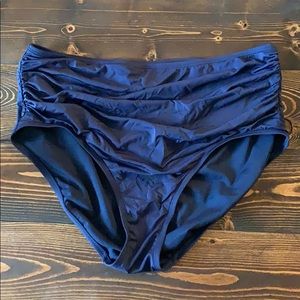 Ruched high waisted bikini bottom